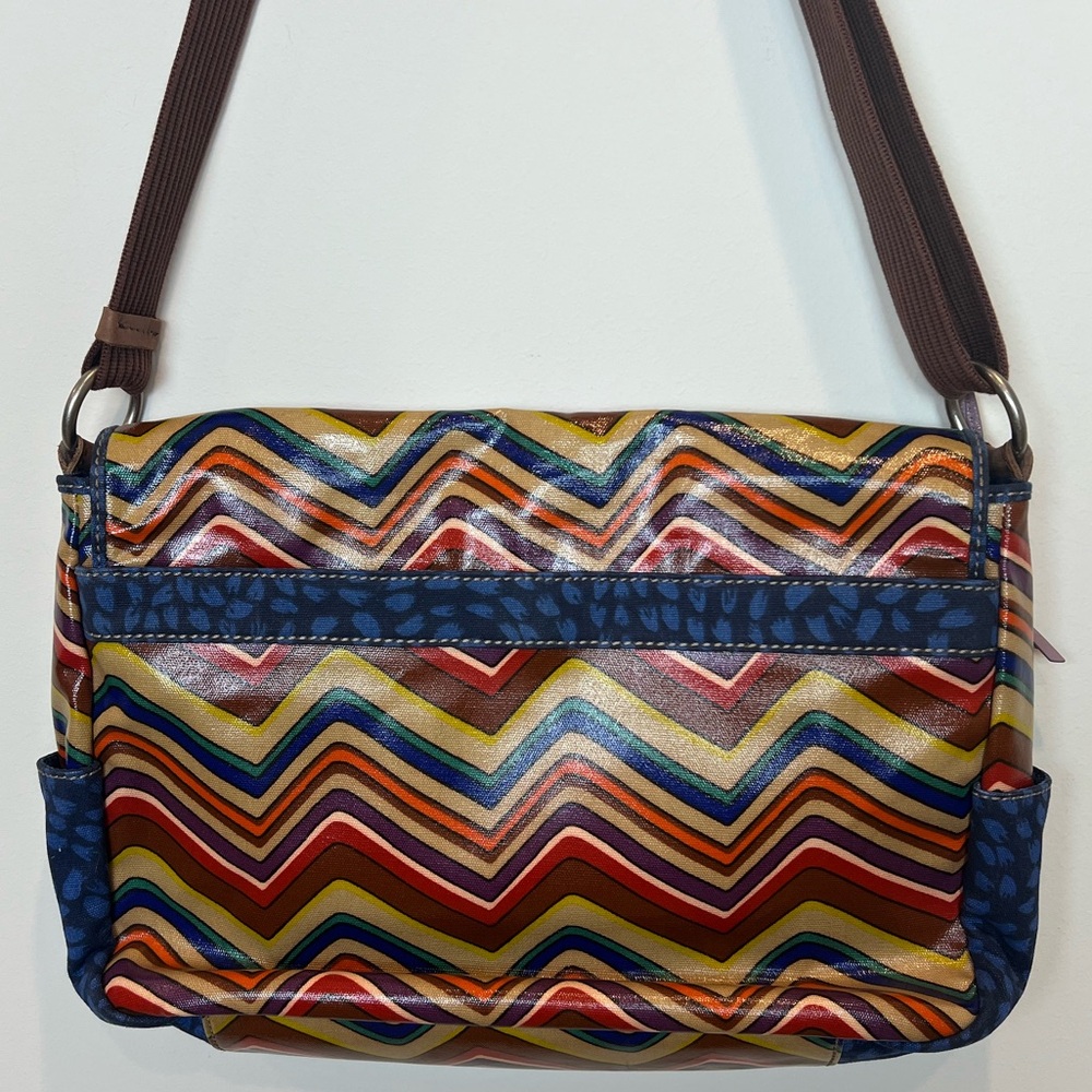 Multicolor Chevron Crossbody Bag - Brown Strap - Picture 2 of 14
